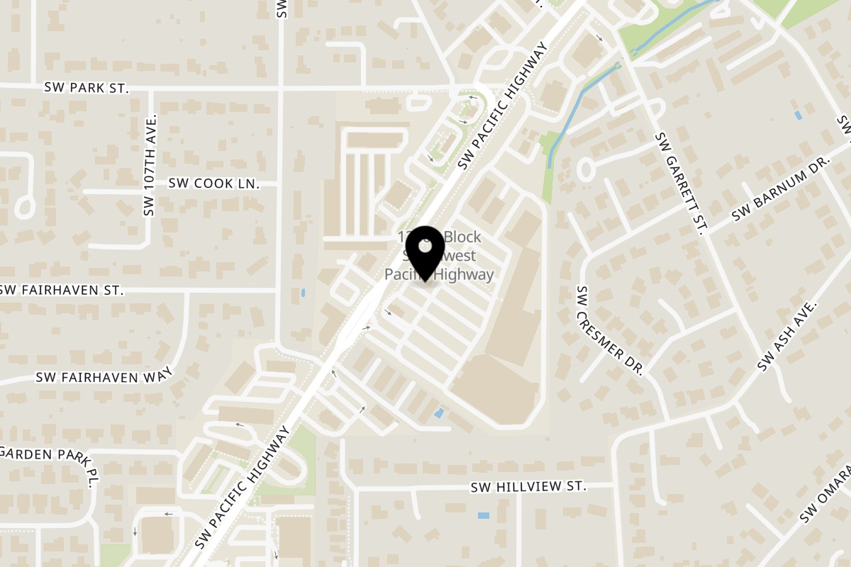 Map showing the location of Vina Deli Baguette & Pho on 13500 SW Pacific Hwy Ste 92 in Tigard
